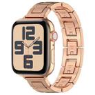 For Apple Watch SE 2023 40mm H Slim Stainless Steel Watch Band(Rose Gold) - 1