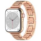 For Apple Watch Series 9 45mm H Slim Stainless Steel Watch Band(Rose Gold) - 1