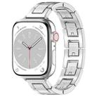 For Apple Watch Series 9 41mm H Slim Stainless Steel Watch Band(Silver) - 1