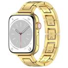 For Apple Watch Series 8 41mm H Slim Stainless Steel Watch Band(Gold) - 1