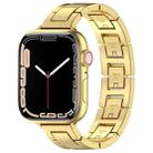 For Apple Watch Series 7 41mm H Slim Stainless Steel Watch Band(Gold) - 1