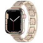 For Apple Watch Series 7 41mm H Slim Stainless Steel Watch Band(Starlight) - 1