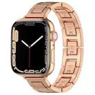 For Apple Watch Series 7 45mm H Slim Stainless Steel Watch Band(Rose Gold) - 1