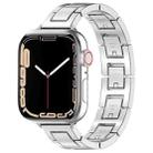 For Apple Watch Series 4 44mm H Slim Stainless Steel Watch Band(Silver) - 1