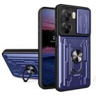 For vivo V29e 5G India Sliding Camshield TPU+PC Phone Case with Card Slot(Blue) - 1