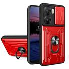 For vivo V29e 5G India Sliding Camshield TPU+PC Phone Case with Card Slot(Red) - 1