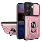 For vivo V29e 5G India Sliding Camshield TPU+PC Phone Case with Card Slot(Rose Gold) - 1