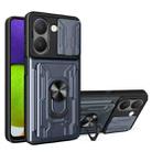 For vivo Y36 5G / 4G Global Sliding Camshield TPU+PC Phone Case with Card Slot(Grey) - 1