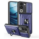 For vivo V29e / Y200 5G / V30 Lite 5G Sliding Camshield TPU+PC Phone Case with Card Slot(Blue) - 1