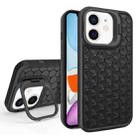 For iPhone 11 Honeycomb Radiating Lens Holder Magsafe Phone Case(Black) - 1