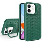 For iPhone 11 Honeycomb Radiating Lens Holder Magsafe Phone Case(Green) - 1