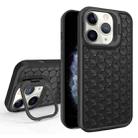For iPhone 11 Pro Honeycomb Radiating Lens Holder Magsafe Phone Case(Black) - 1