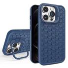 For iPhone 12 Pro Honeycomb Radiating Lens Holder Magsafe Phone Case(Blue) - 1