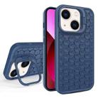 For iPhone 13 Honeycomb Radiating Lens Holder Magsafe Phone Case(Blue) - 1