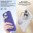 For iPhone 13 Honeycomb Radiating Lens Holder Magsafe Phone Case(Pink) - 9