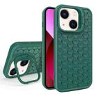 For iPhone 13 Honeycomb Radiating Lens Holder Magsafe Phone Case(Green) - 1