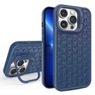 For iPhone 13 Pro Honeycomb Radiating Lens Holder Magsafe Phone Case(Blue) - 1