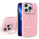 For iPhone 13 Pro Honeycomb Radiating Lens Holder Magsafe Phone Case(Pink) - 1