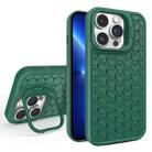 For iPhone 13 Pro Honeycomb Radiating Lens Holder Magsafe Phone Case(Green) - 1