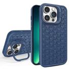 For iPhone 13 Pro Max Honeycomb Radiating Lens Holder Magsafe Phone Case(Blue) - 1