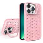 For iPhone 13 Pro Max Honeycomb Radiating Lens Holder Magsafe Phone Case(Pink) - 1