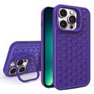 For iPhone 13 Pro Max Honeycomb Radiating Lens Holder Magsafe Phone Case(Purple) - 1