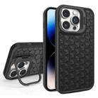 For iPhone 14 Pro Max Honeycomb Radiating Lens Holder Magsafe Phone Case(Black) - 1