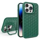 For iPhone 14 Pro Max Honeycomb Radiating Lens Holder Magsafe Phone Case(Green) - 1