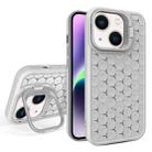 For iPhone 14 Honeycomb Radiating Lens Holder Magsafe Phone Case(Grey) - 1