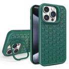 For iPhone 15 Pro Honeycomb Radiating Lens Holder Magsafe Phone Case(Green) - 1