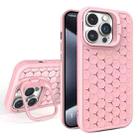 For iPhone 15 Pro Max Honeycomb Radiating Lens Holder Magsafe Phone Case(Pink) - 1