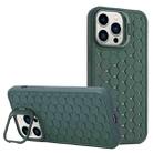 For iPhone 16 Pro Max Honeycomb Radiating Lens Holder Magsafe Phone Case(Green) - 1