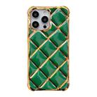 For iPhone 15 Pro Max Electroplated Varnish Diamond TPU Phone Case(Green) - 1