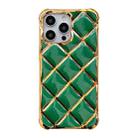 For iPhone 14 Pro Electroplated Varnish Diamond TPU Phone Case(Green) - 1