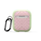 For AirPods 2 / 1 DUX DUCIS PECC Series Earbuds Box Protective Case(Green Pink) - 1