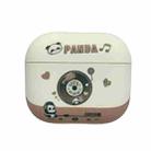 For AirPods 3 Panda Records Pattern Earbuds Box Frosted TPU Case(White) - 1