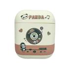 For AirPods 2 / 1 Panda Records Pattern Earbuds Box Frosted TPU Case(White) - 1