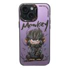 For iPhone 13 Electroplated Lens Ring Cartoon Animal Phone Case(Monkey) - 1
