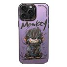 For iPhone 13 Pro Electroplated Lens Ring Cartoon Animal Phone Case(Monkey) - 1