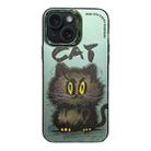 For iPhone 14 Electroplated Lens Ring Cartoon Animal Phone Case(Cat) - 1