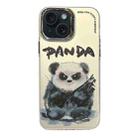 For iPhone 14 Electroplated Lens Ring Cartoon Animal Phone Case(Panda) - 1