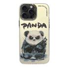 For iPhone 14 Pro Electroplated Lens Ring Cartoon Animal Phone Case(Panda) - 1