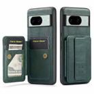 For Google Pixel 8a Fierre Shann Oil Wax Cow Leather Card Holder Back Phone Case(Green) - 1