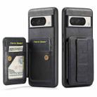For Google Pixel 8 Pro Fierre Shann Oil Wax Cow Leather Card Holder Back Phone Case(Black) - 1