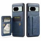 For Google Pixel 8 Fierre Shann Oil Wax Cow Leather Card Holder Back Phone Case(Blue) - 1