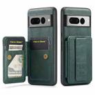 For Google Pixel 7 Pro Fierre Shann Oil Wax Cow Leather Card Holder Back Phone Case(Green) - 1