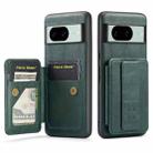 For Google Pixel 7 Fierre Shann Oil Wax Cow Leather Card Holder Back Phone Case(Green) - 1