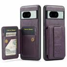 For Google Pixel 7 Fierre Shann Oil Wax Cow Leather Card Holder Back Phone Case(Purple) - 1