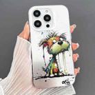 For iPhone 15 Pro Dual-sided IMD Animal Graffiti TPU + PC Phone Case(Melting Green Orange Dog) - 1