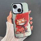 For iPhone 15 Plus Dual-sided IMD Animal Graffiti TPU + PC Phone Case(Grinning Cat) - 1